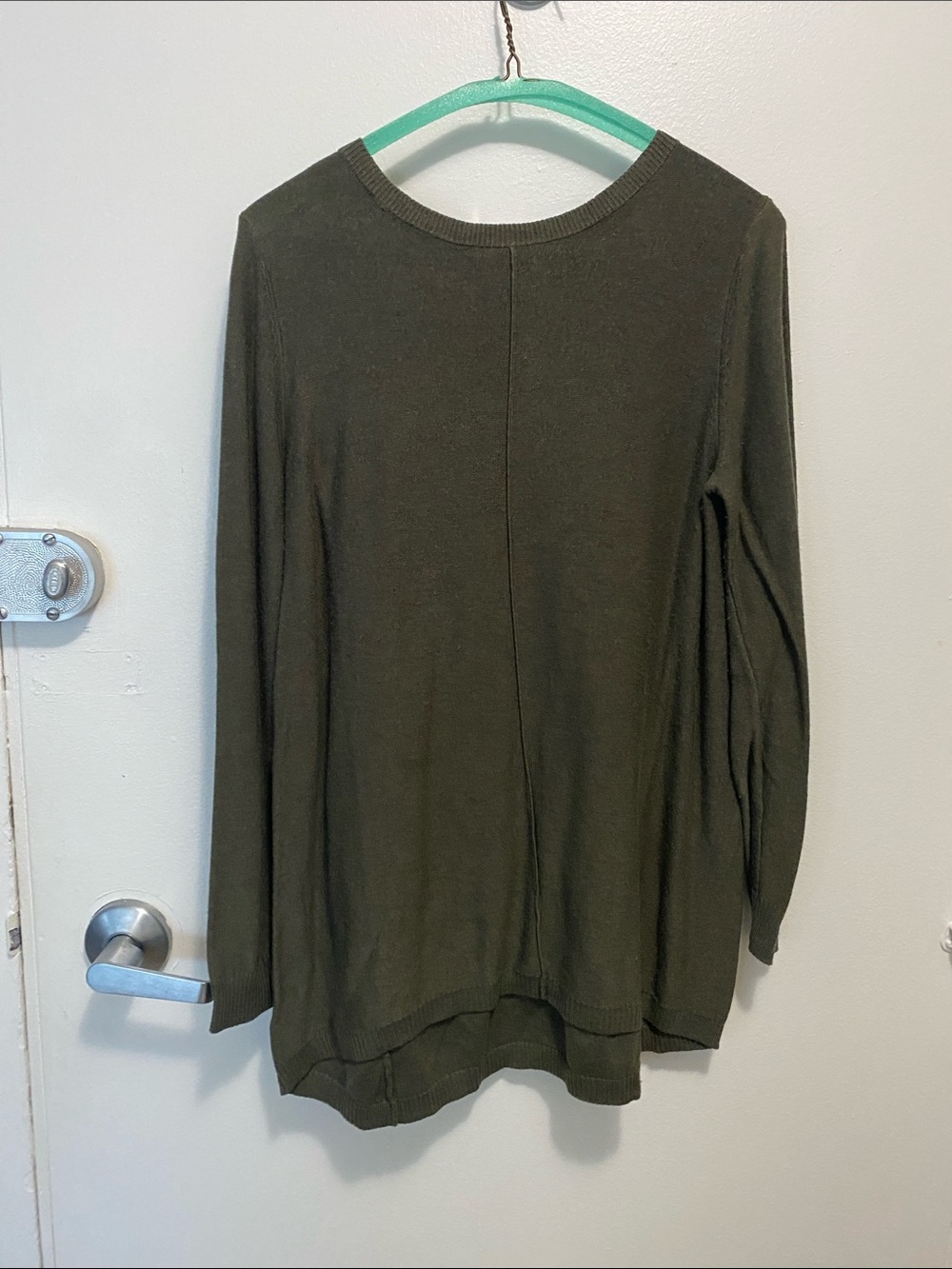 Olive Long Sleeve Crewneck Women's Top
